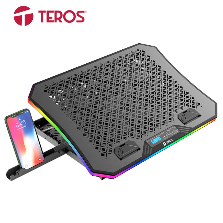 Cooler Teros TE-7130N, RGB Notebook  Hasta 19" / 3 Fan de 11cm