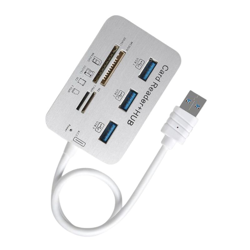 Hub USB 3.0, 3 Puertos + Card Reader.