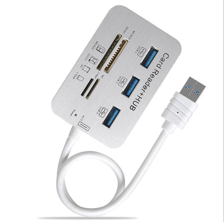 Hub USB 3.0, 3 Puertos + Card Reader.