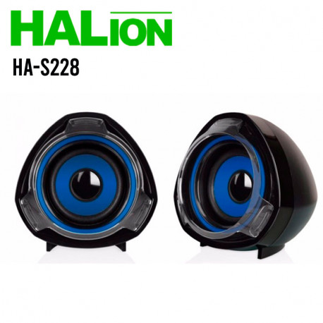 Parlante Gaming, Halion (HA-S228) 10w, USB 2.0, Azul.
