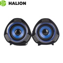 Parlante Gaming, Halion (HA-S228) 10w, USB 2.0, Azul.