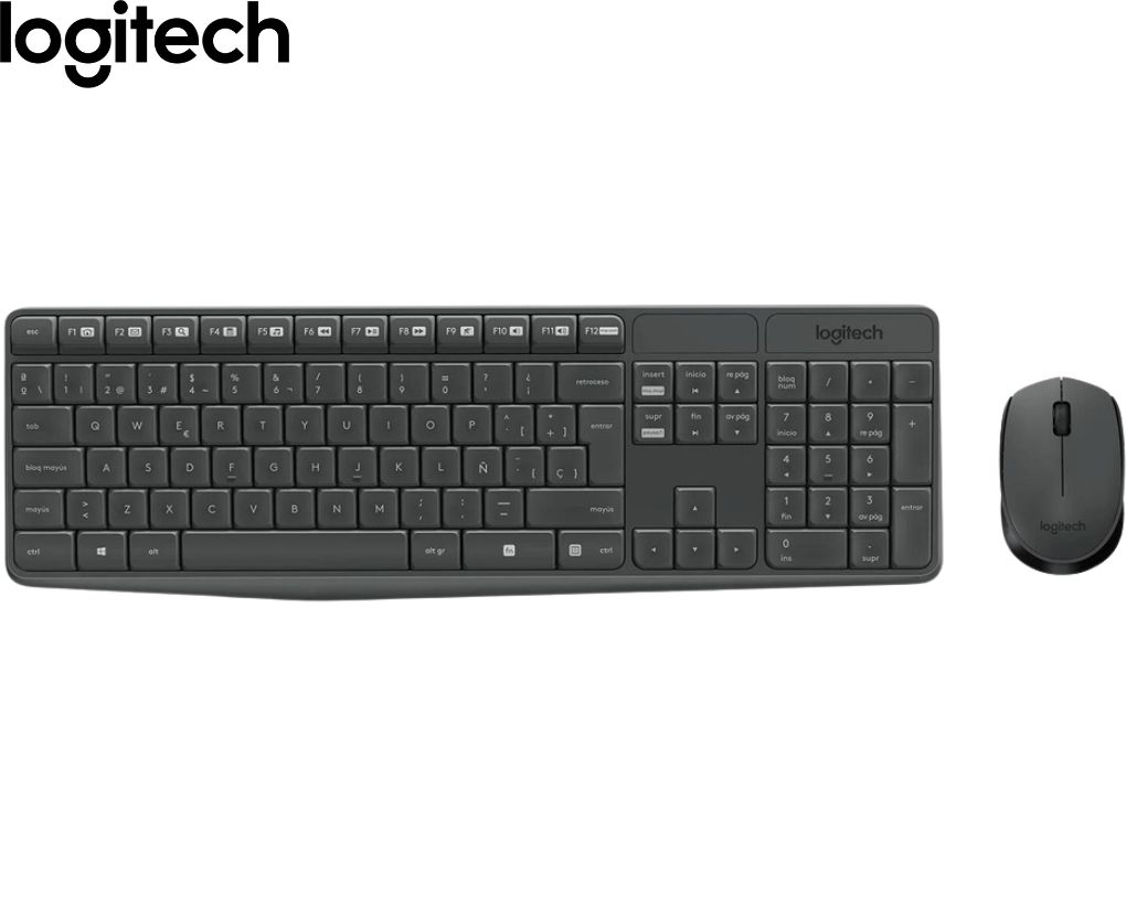 Teclado Logitech + Mouse Inalámbrico MK235 Wireless USB SP Black