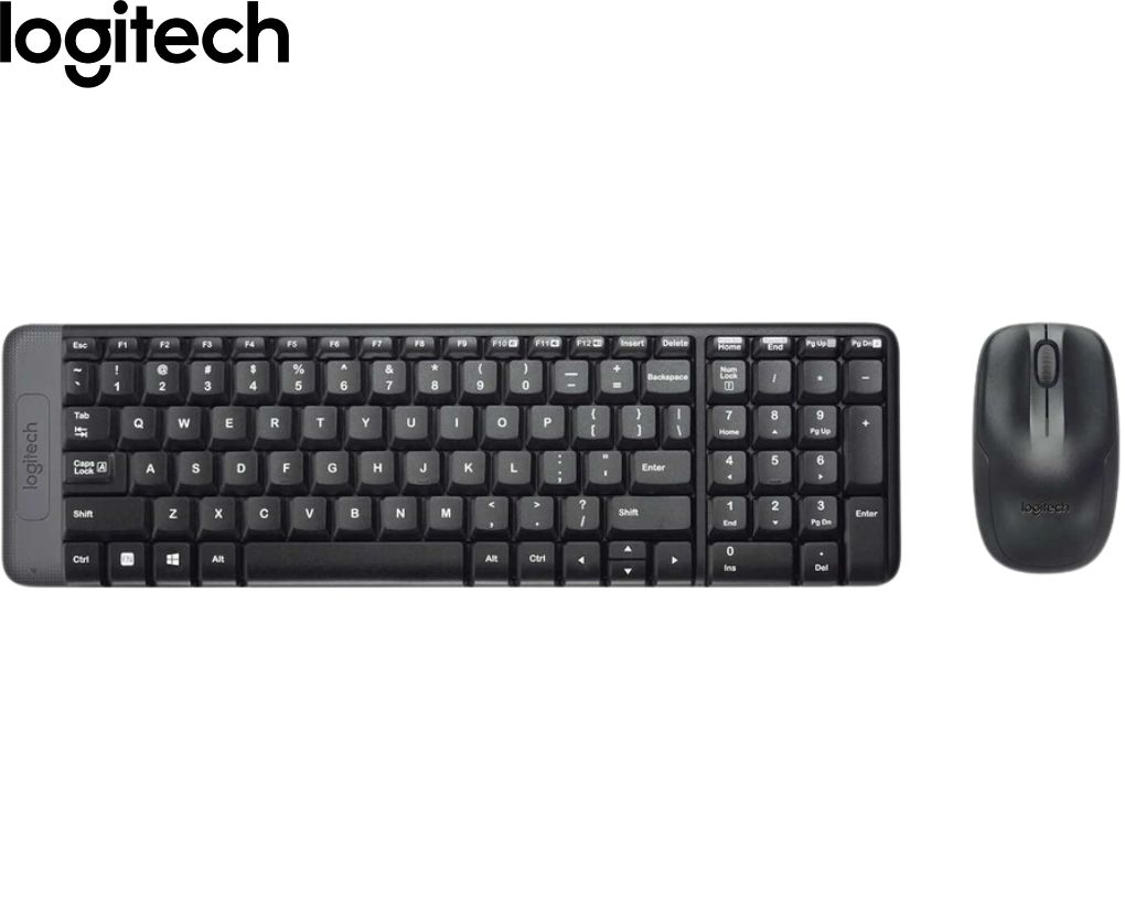 Teclado Logitech + Mouse Inalámbrico MK220 Wireless USB SP Black.