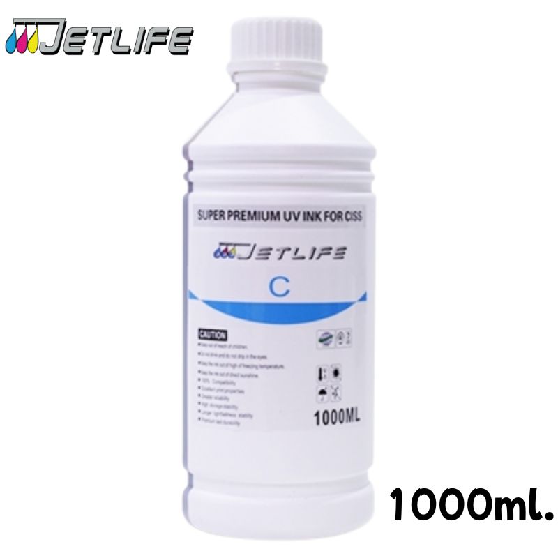 Tinta Compatible JETLIFE UV 1lt, Cyan.