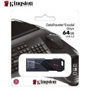 Memoria USB KINGSTON DataTraveler Exodia Onyx, 64GB, USB 3.2 Gen 1, Negro Mate.