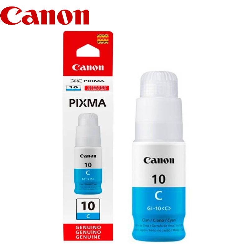 Botella de Tinta Canon Gi-10 Cyan, 70ml.