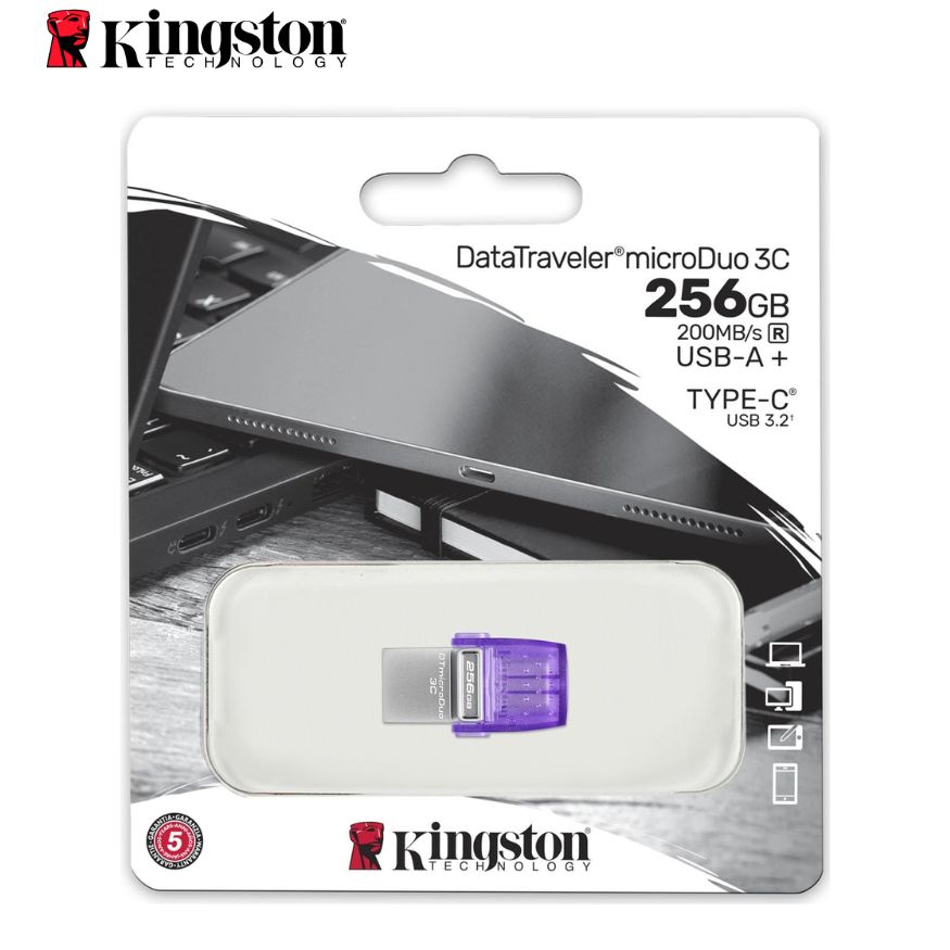Memoria USB Kingston 256GB DataTraveler MicroDuo 3C 200MB/s Dual USB-A + USB-C