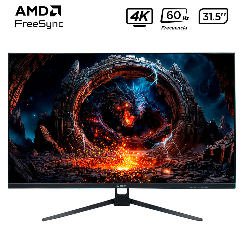 Monitor Plano Teros TE-3252S, 31.5" 4K UHD VA LED, 60 Hz, 1ms, HDMI, DP, Audio