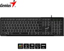 Teclado Genius Slimstar 820, Retroiluminado, AI Copilot,  Usb, Black.