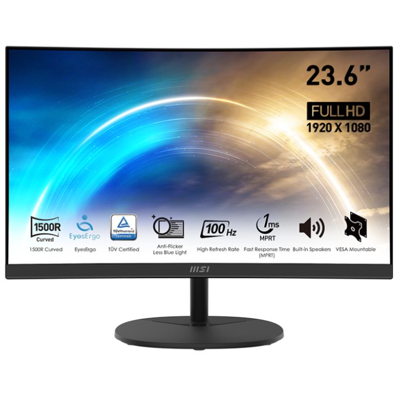 Monitor Curvo MSI PRO MP-2412C, 23.6" FHD VA, HDMI, DP, Speaker