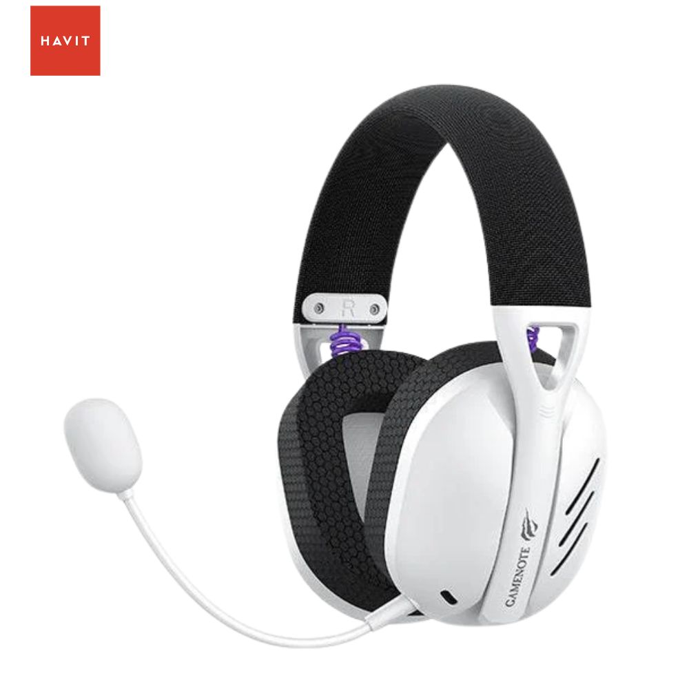 Audífono C/Micrófono Havit Fuxi-H3, USB 2.4GHz./BT/Cable 3.5mm, Blanco y Negro.