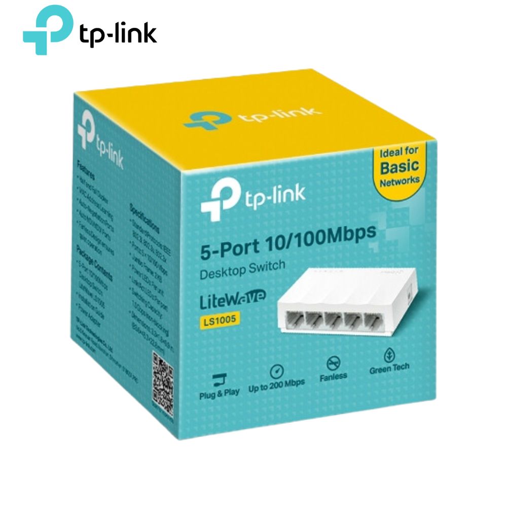 Switch Tp-Link LS1005, 5Port Ethernet 10/100 Mbps, Plástico.