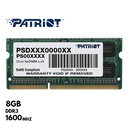 Patriot Signature Line, Memoria RAM SO-DIMM, 8GB DDR3L 1600MHz, (PC3-12800) CL11/1.35V.