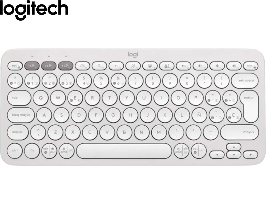 Teclado Inalámbrico Logitech PEBBLE 2 K380S Multi-Device Bluetooth/Wireless White SP