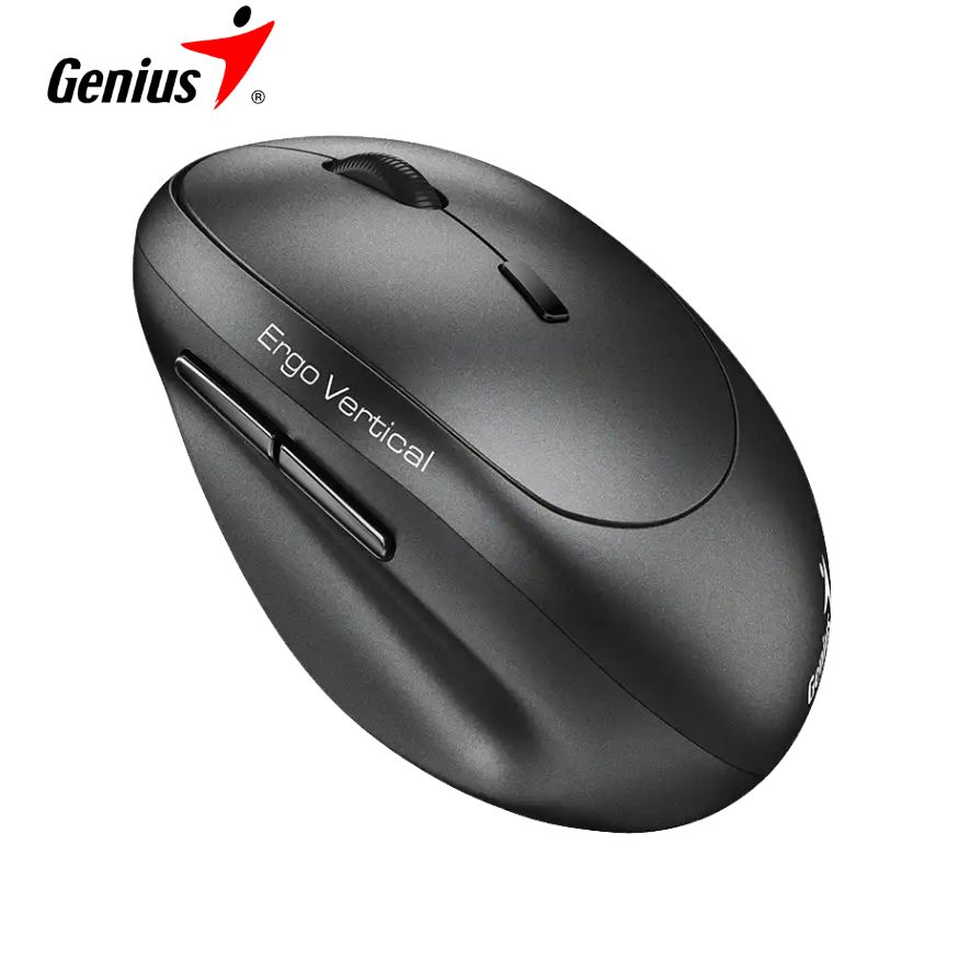 Mouse Genius Ergo 8350S AI Copilot Dual Wireless/Bluetooth Vertical 6-Bot Silent Ergonomico Dark Grey