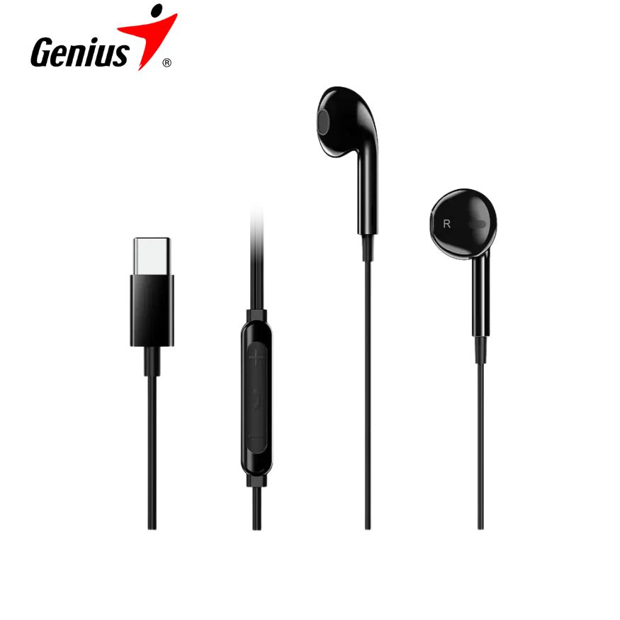 Audífono C/Micrófono Genius HS-M365 In-Ear Usb-C Black.