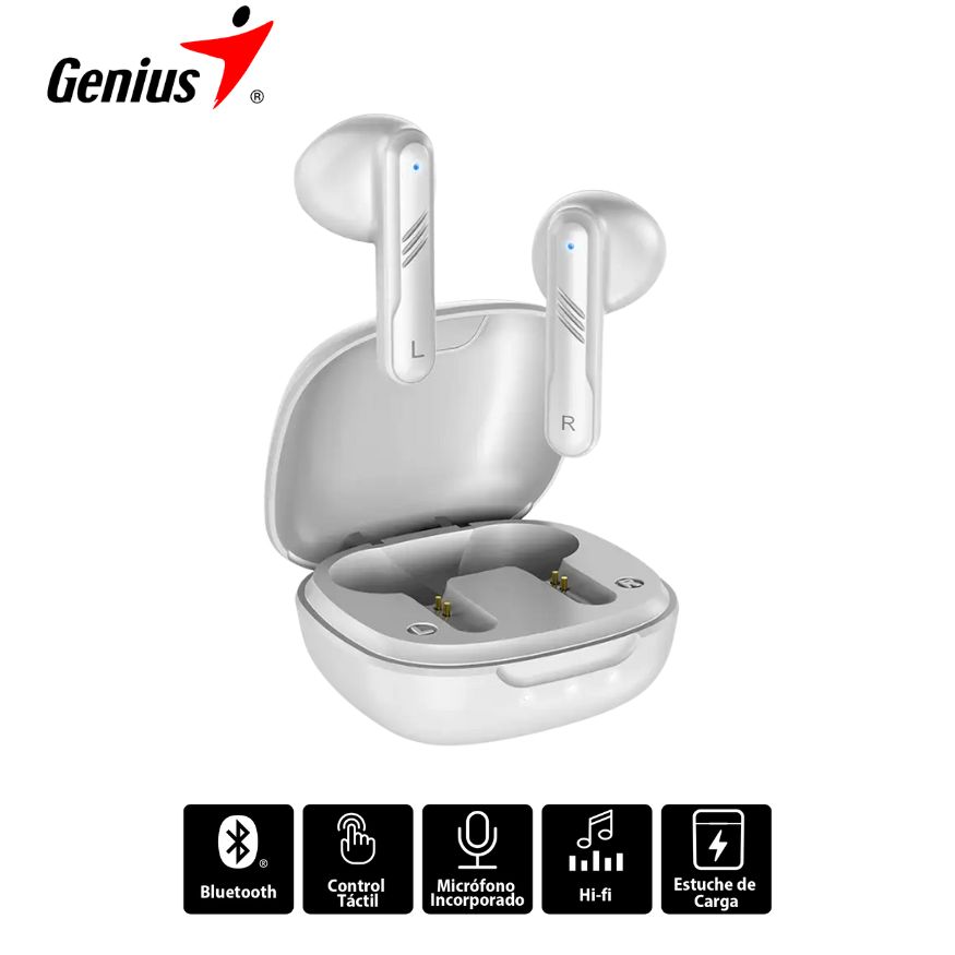 Audífono Inalámbricos Genius HS-M905BT True Wireless Bt, White.