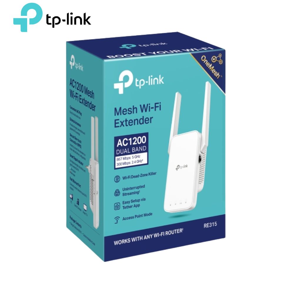 Extensor de Rango Tp-Link RE315, Mesh Wi-Fi, Dual Band, AC1200, 2 Antenas.