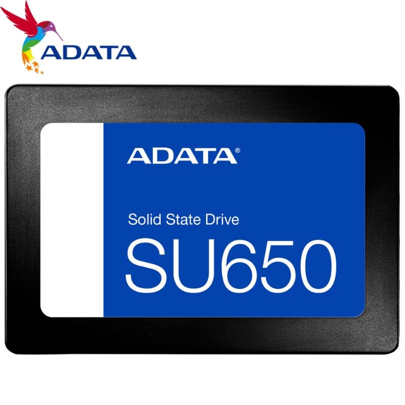 Unidad de Estado Solido ADATA, SU650, 256GB, Sata 6GB/S, 2.5", 7mm, 3D NAND.