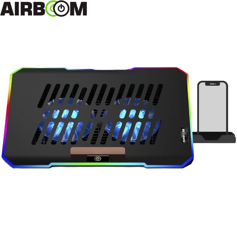 Cooler Para Notebook Airboom LEXUS+, 17&quot;, 2Fan de 12.5cm, Led RGB.