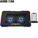 Cooler Para Notebook Airboom LEXUS+, 17&quot;, 2Fan de 12.5cm, Led RGB.