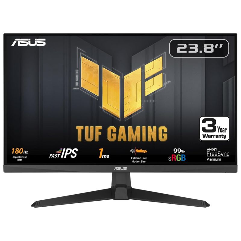 Monitor Plano Gaming Asus TUF VG249Q3A 23.8", FHD, IPS, 180Hz, HDMI x2, DP x1, Earphone Jack x1