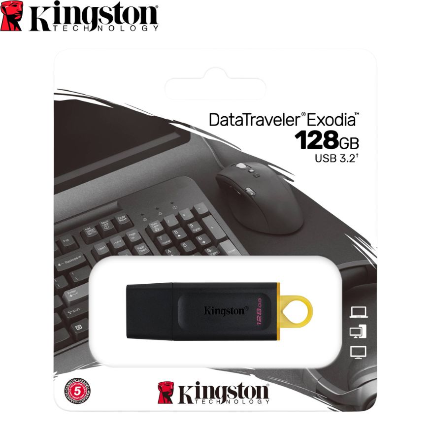 Memoria Flash USB Kingston DataTraveler Exodia 128GB, USB 3.2 Gen 1.