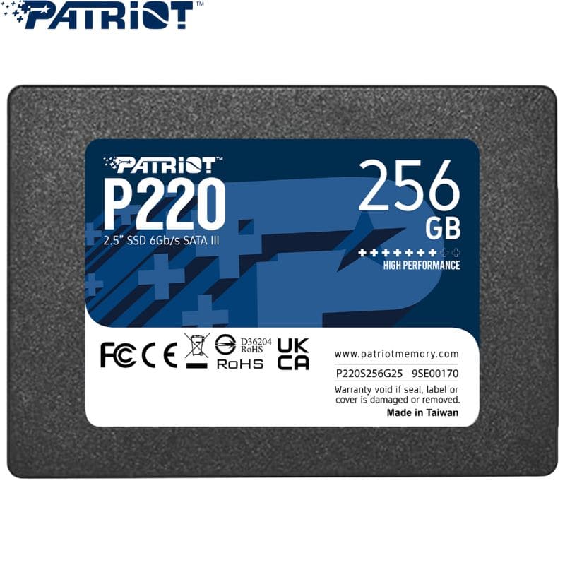 Unidad en estado Solido Patriot P220, 256GB, SATA III (6.0Gb/s), 2.5"
