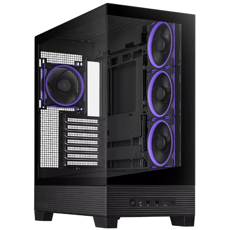 Case Asus A31 Plus, 04 Cooler ARGB, Vidrio templado, Sin Fuente.