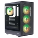 Case Teros TE-1323G, 4 Fan RGB, Vidrio Templado, S/Fuente, USB Tipo C, Negro.
