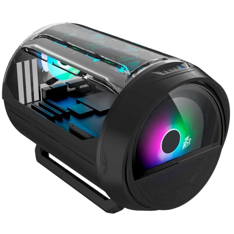 Case 1ST Player Rainbow ( BASSF ) Micro ATX S/F | Negro | 1 Panel Vidrio | X3 Fan | Led-RGB.