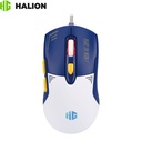 Mouse Gaming Halion Zeus M605, 12000DPI, RGB, 7 Botones, Blanco/Azul.