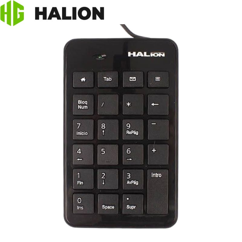 Teclado Numérico Halion K-119, Usb Negro.