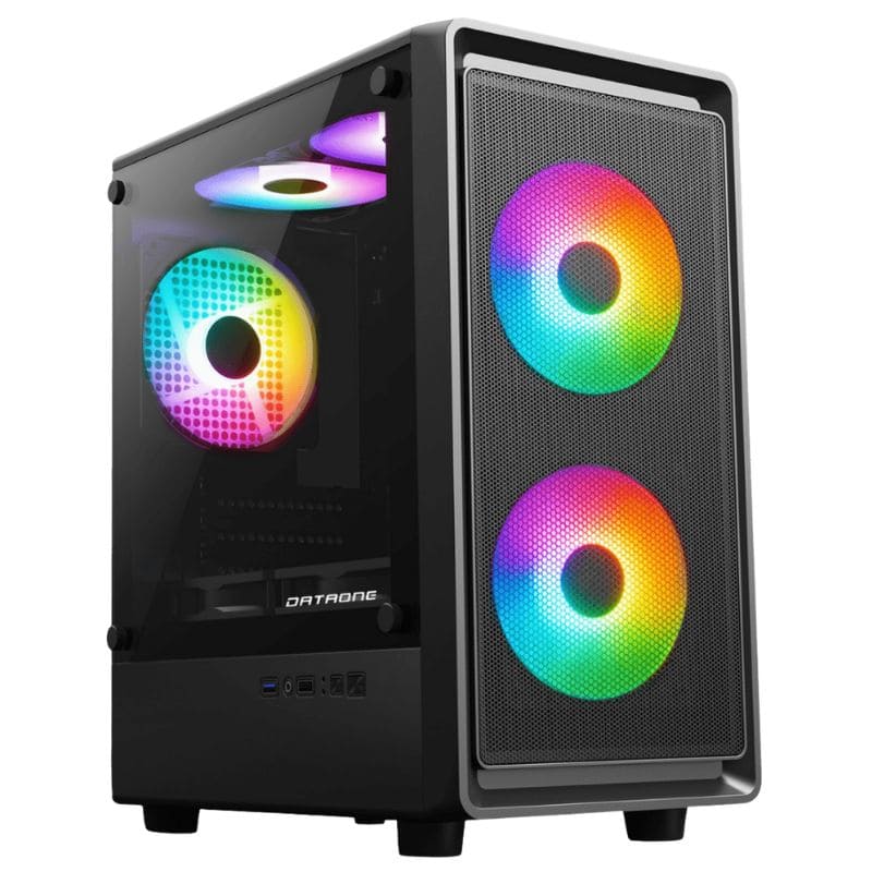 Case Gamer Dataone Luna BP6, Vidrio Templado, Fan 3xRGB, C/Fuente 500w.