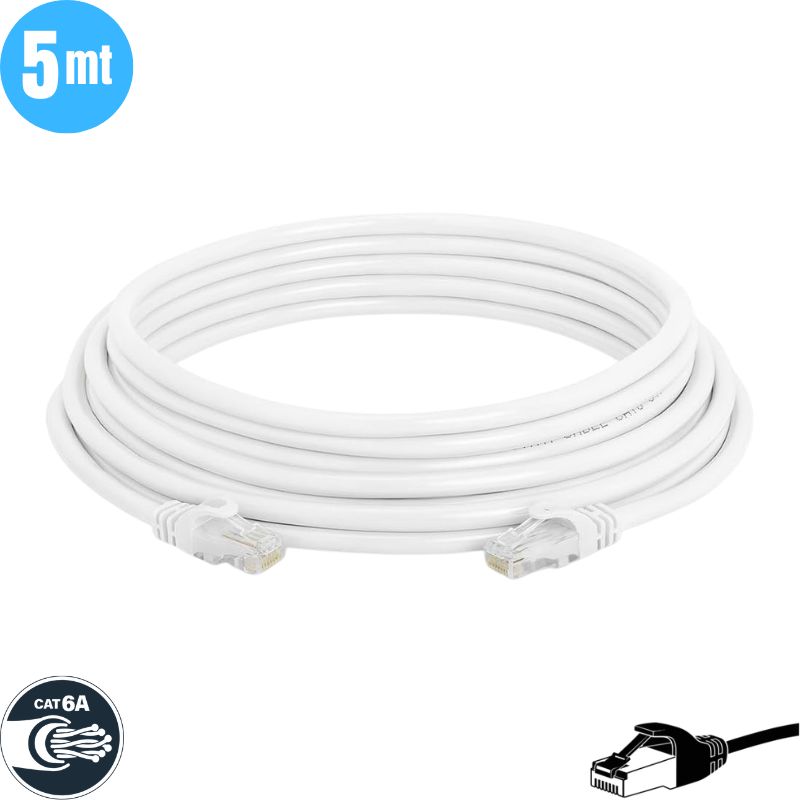 Cable de Red CAT6, Blanco, 5mt.
