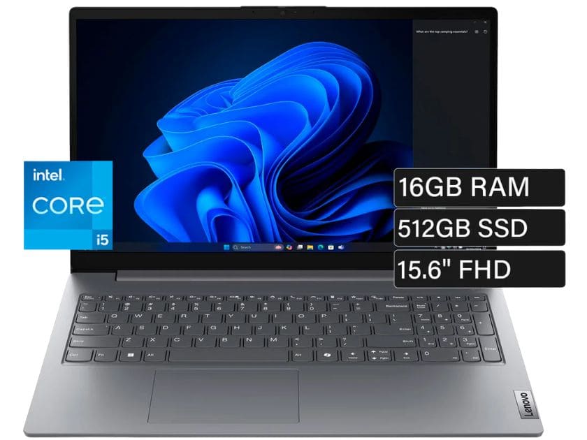 Laptop Lenovo V15 G5 IRL, Intel Core I5-13420H 2.0/4.6Ghz, | 15.6" - FHD | 16GB RAM DDR5 | 512Gb SSD  | Intel Iris Xe | Freedos | Español.