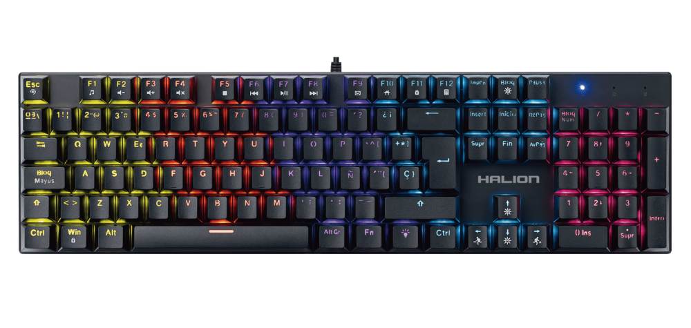 Teclado Gamer Mecánico HALION Comanche, HA-KM203, Switch Rojo, Rainbow.