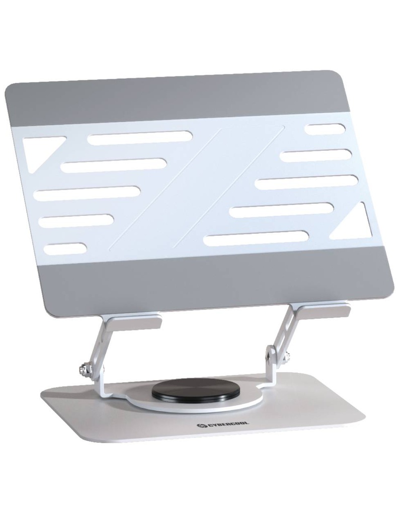 Soporte Giratorio Laptop Cybercool HA-A17, Aluminio, Silver.