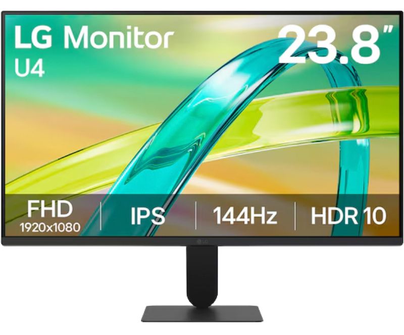 Monitor LG U4 24U411B-B, 23.8", FHD, IPS, 144Hz, HDMI, Earphone-out.