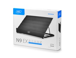 Cooler Para Laptop Deep Cool N9 EX, Aluminio, 2 Ventiladores, 4 Ports USB 2.0, 1 Regulador Velocidad, Niveles Ajustables 14&quot;-17&quot;