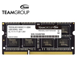 [TED3L4G1600C11-S01] Memoria RAM TeamGroup Elite SODIMM DDR3 4GB DDR3L-1600 MHz, CL-11, 1.35V.