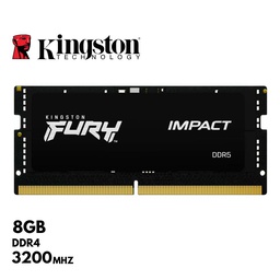[KF432S20IB/8] Memoria RAM Kingston Fury Impact, 8GB, SODIMM, DDR4, 3200 MHz, PC4-25600, CL20, 1.2V.