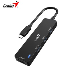 [31240002400] Hub USB-C a 4 USB-A 3.0, Genius UH-400, Black.
