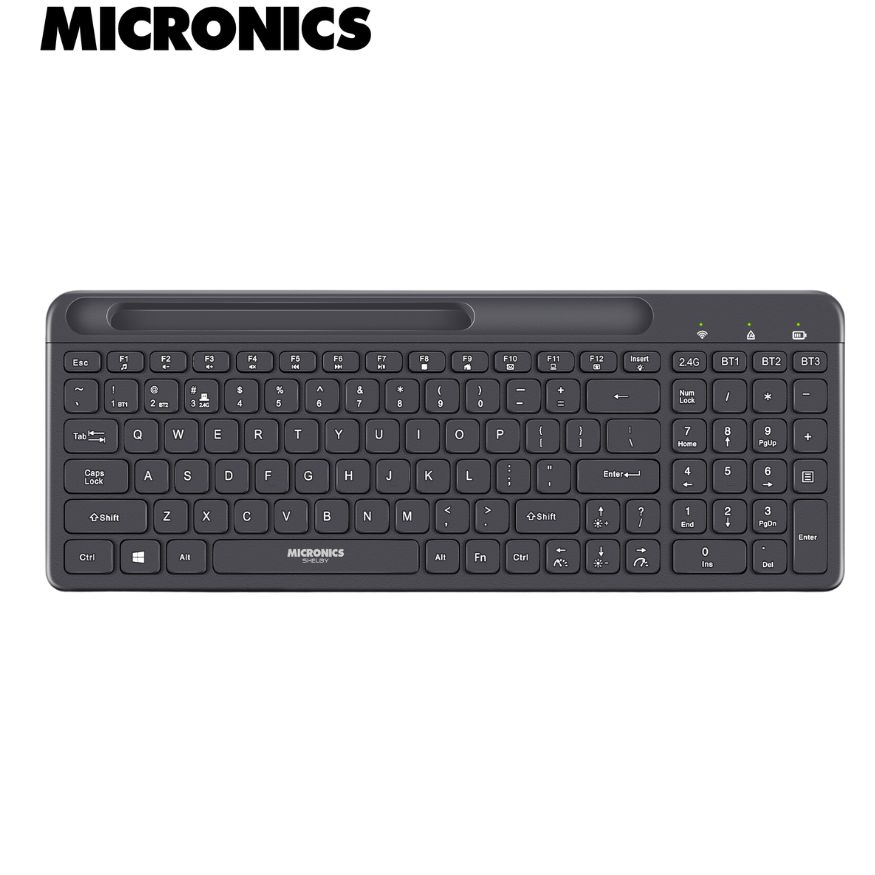 Teclado Multimedia Inalámbrico, Micronics SHELBY (MIC K605-3M) BT, 2 ...