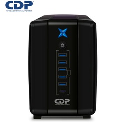 [R-UPR1008I] UPS CDP R-UPR1008I, 1000VA/500w, 8 tomas, 5 Port USB, 1 Tipo C, Autonomía 40min.
