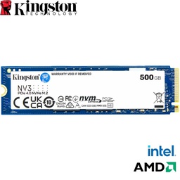 [SNV3S/500G] Unidad en Estado Solido Kingston 500GB NV3 PCIe 4.0 NVMe M.2 SSD