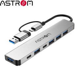 [AST-MH2371] Hub USB 3.0 Astrom MH2371, 2Ports Type-c, 1Port 3.0, 4Ports 2.0.