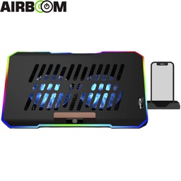 [AB-02H] Cooler Para Notebook Airboom LEXUS+, 17&quot;, 2Fan de 12.5cm, Led RGB.