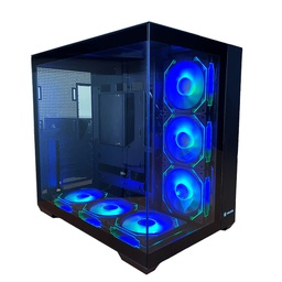 [FISH TANK C708] Case Gamer Halion Fish Tank C708, Vidrio Templado, S/Fuente, 6xARGB.
