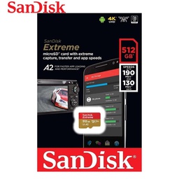 [SDSQXAV-512G-GN6MA] Memoria SanDisk Extreme MicroSD, 512GB, UHS-I U3, con Adaptador SD.